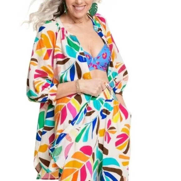 Tabitha Brown for Target Botanical Print Cover Up Shirtdress - Picture 2 of 2